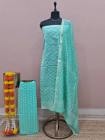 Sea Blue Chanderi Dress Material