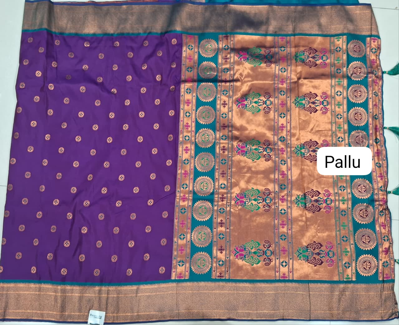Purple Soft Silk Saree Pallu