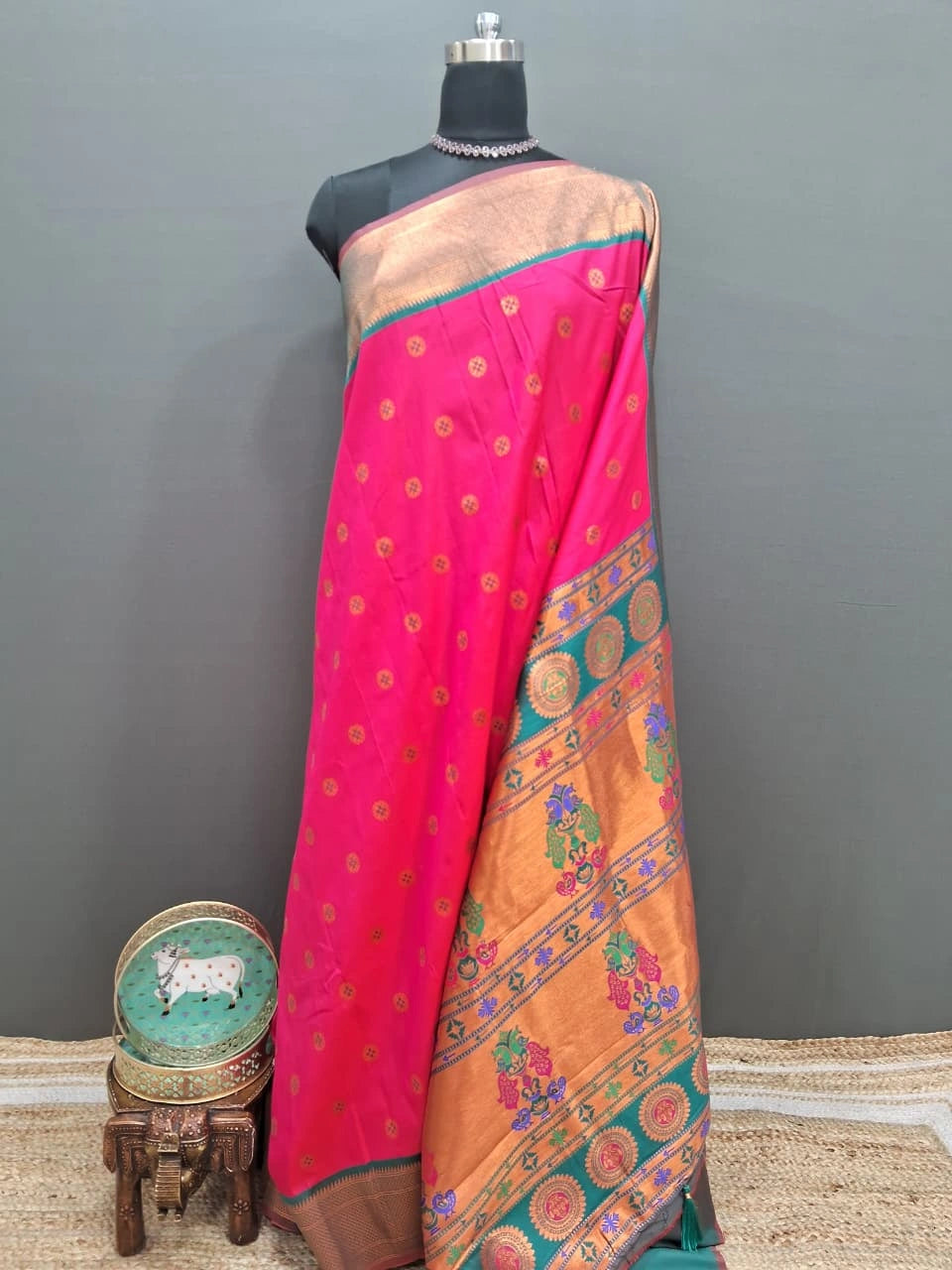 Rani Pink Soft Silk Saree 