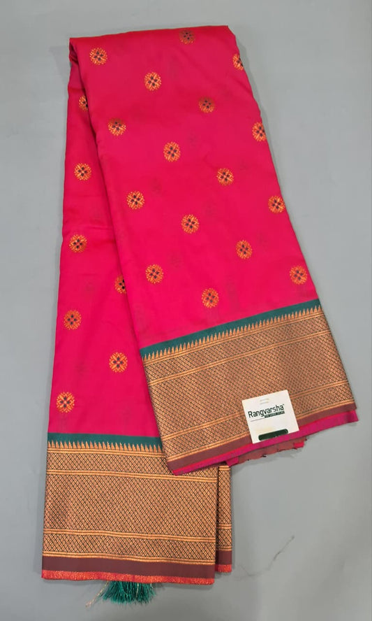 Dark Teal Blue Soft Silk Saree