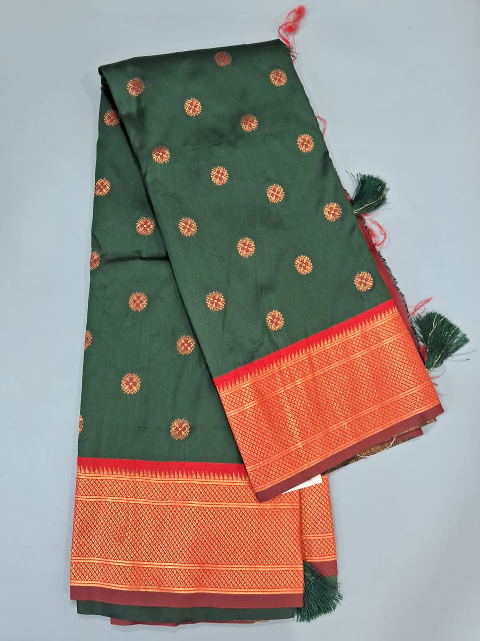 Bottle Green Soft Silk Saree