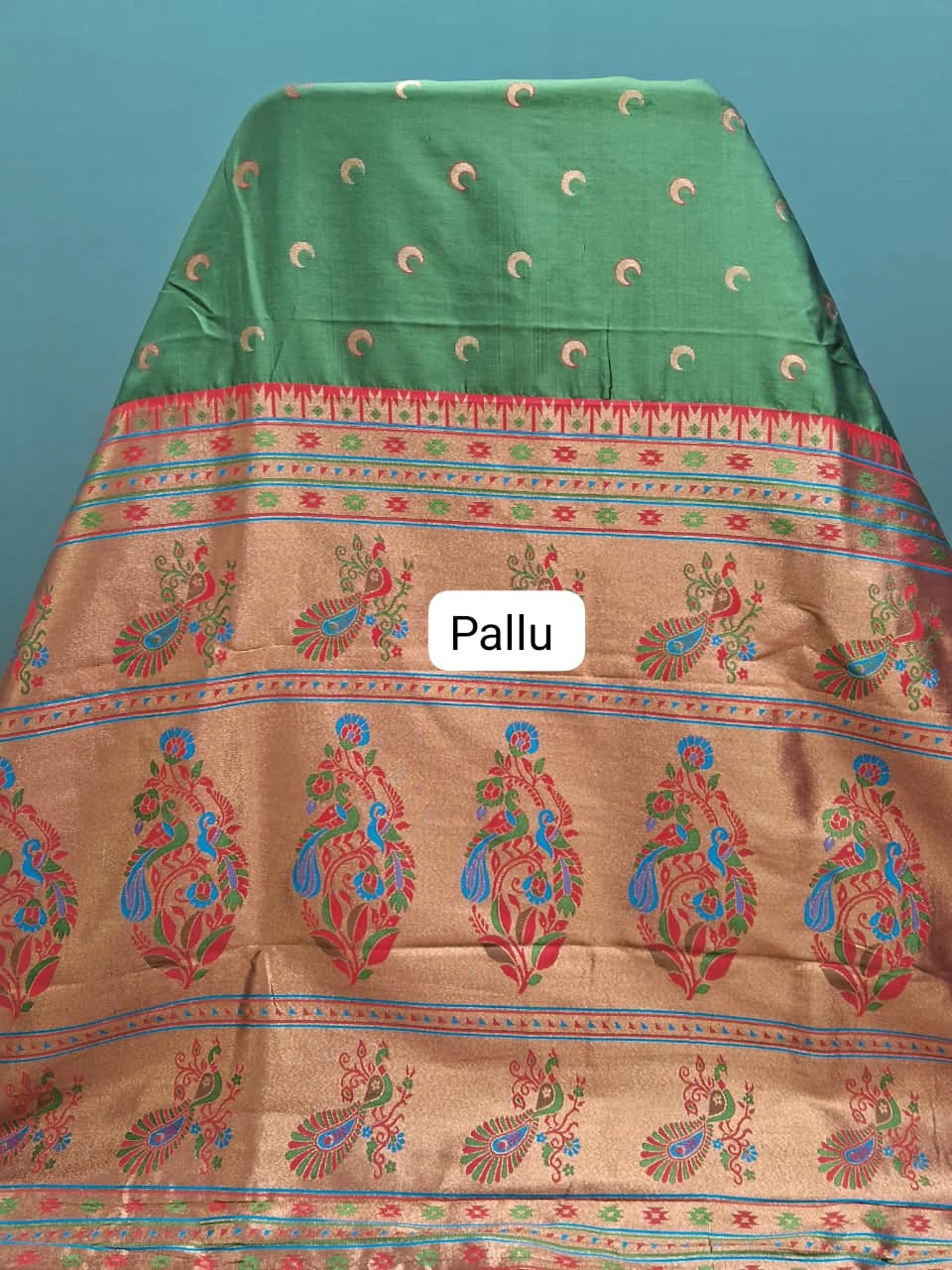 Green Soft Silk Saree Pallu