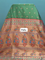 Green Soft Silk Saree Pallu