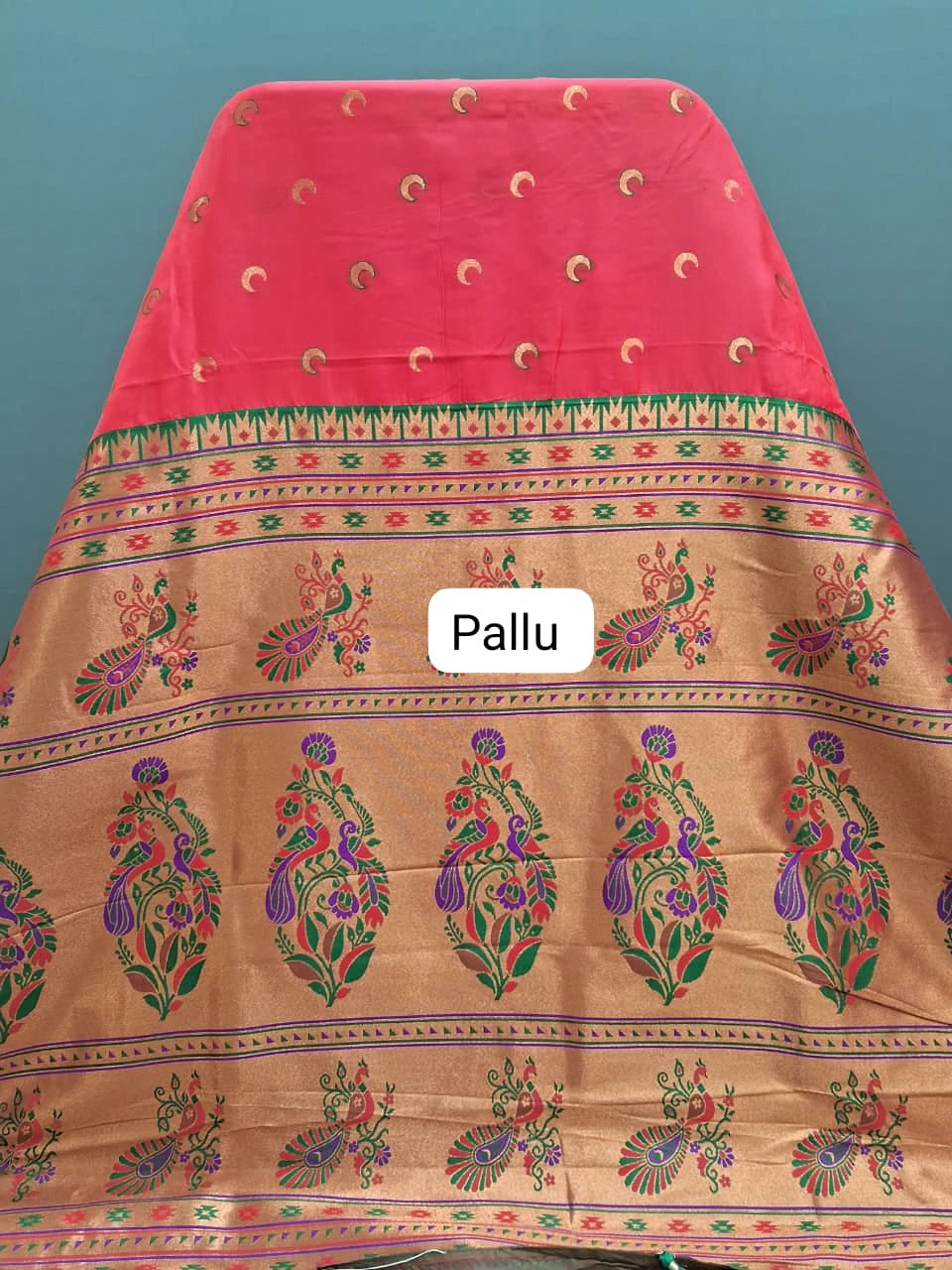 Candy Red Soft Silk Saree Pallu