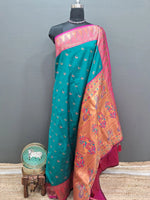 Peacock Blue Soft Silk Saree