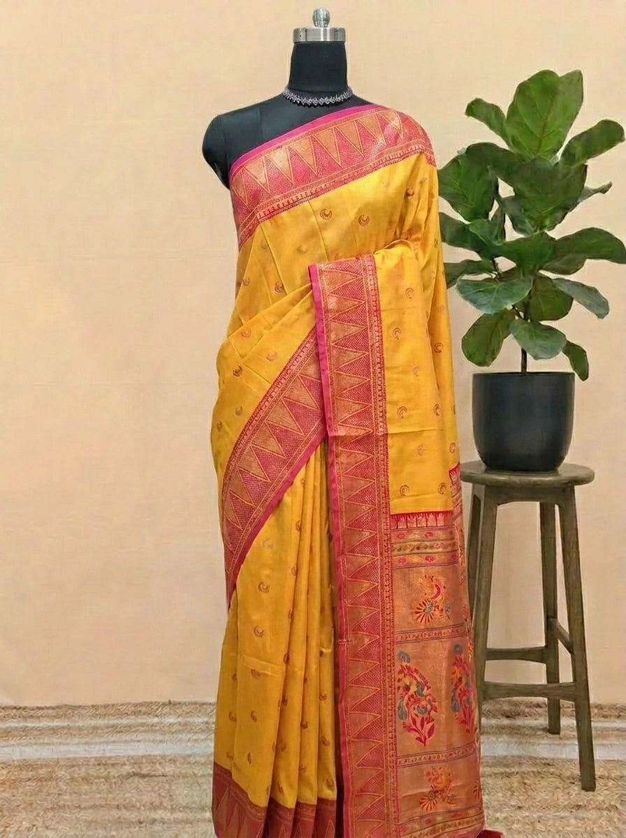 Yellow Soft Silk Saree