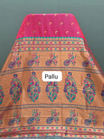 Rani Pink Soft Silk Saree Pallu