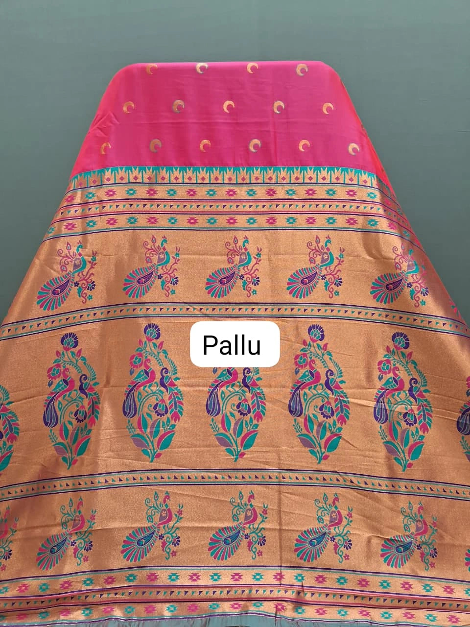 Rani Pink Soft Silk Saree Pallu