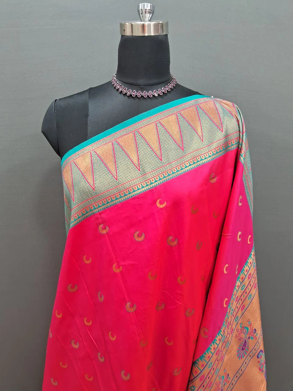 Rani Pink Soft Silk Saree 1