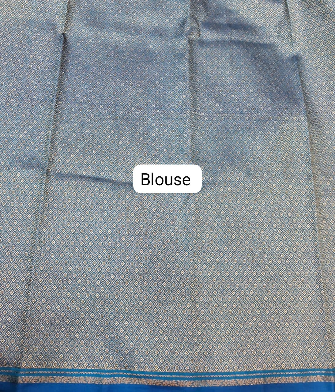 Caribbean blue soft silk saree blouse