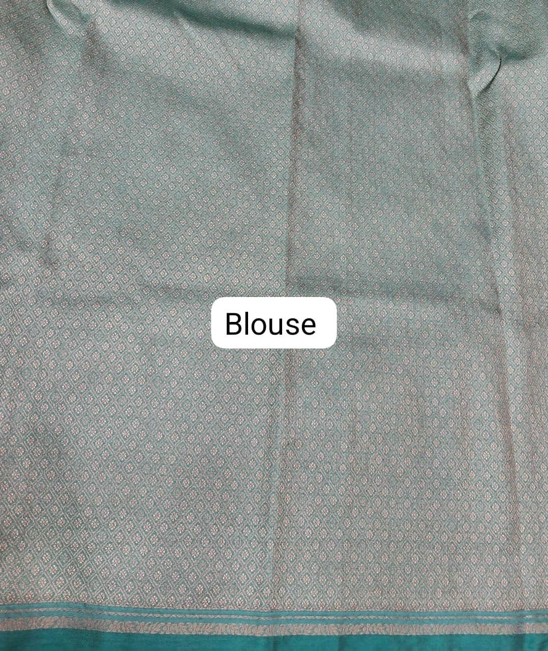 Sea blue soft silk saree blouse