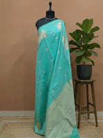 Sea blue soft silk saree 