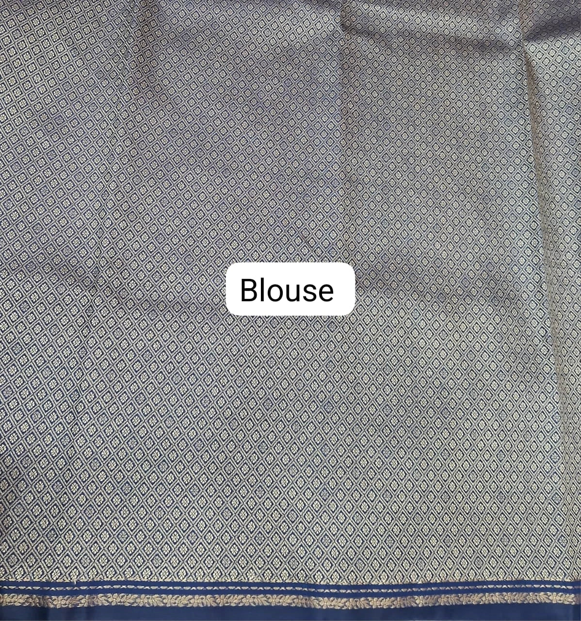 Navy blue soft silk saree blouse