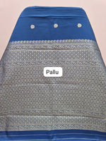 Navy blue soft silk saree pallu