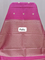 Pink soft silk saree pallu