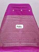 Pure Rani pink soft silk saree pallu