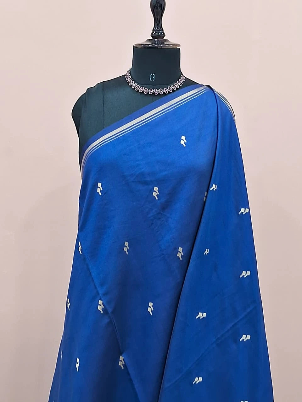 Navy blue soft silk saree 1