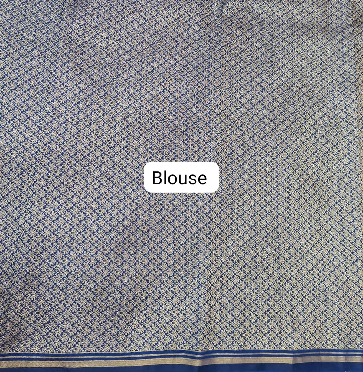 Navy blue soft silk saree blouse