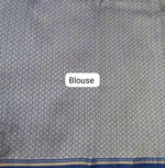 Navy blue soft silk saree blouse