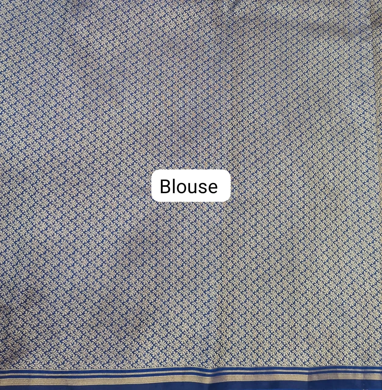 Navy blue soft silk saree blouse