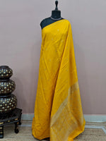Mango yellow soft silk saree 