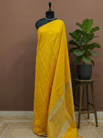 Mango yellow soft silk saree 