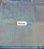 Caribbean blue soft silk saree blouse