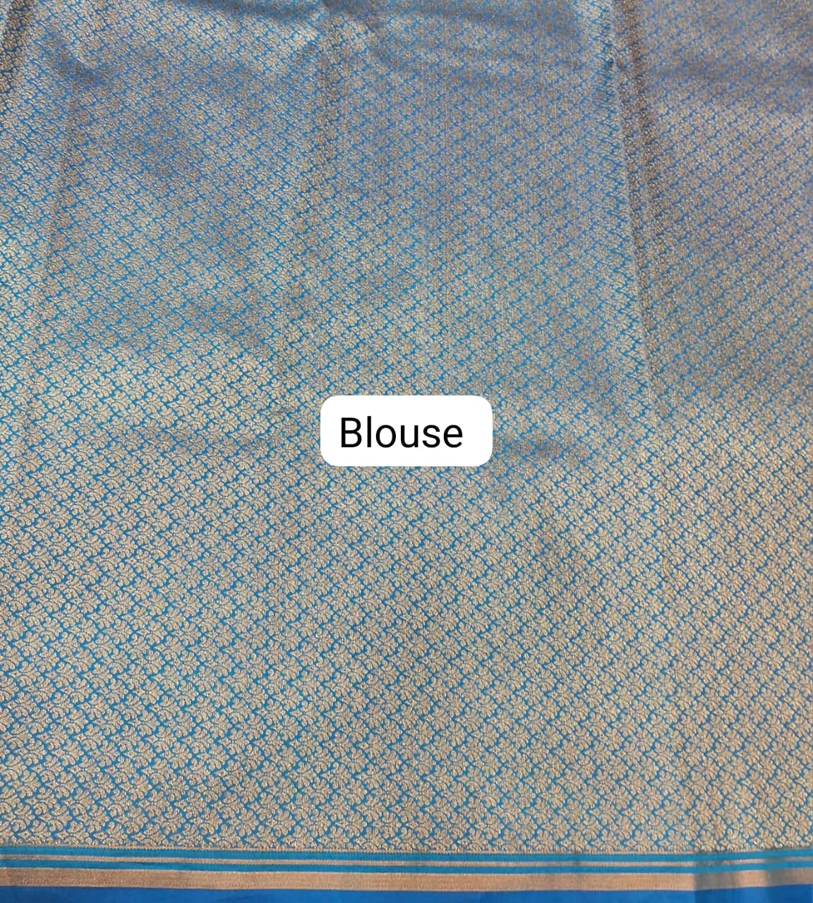 Caribbean blue soft silk saree blouse