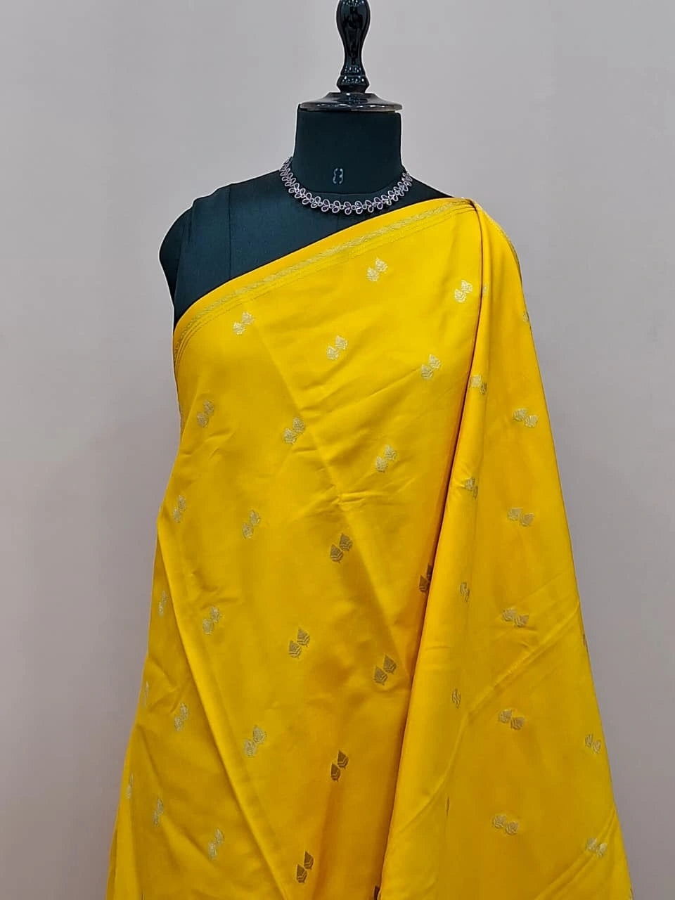 Yellow soft silk saree 1