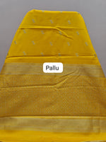 Yellow soft silk saree pallu