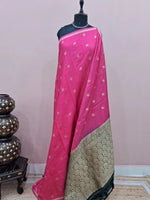 Dark pink soft silk saree 