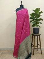 Dark pink soft silk saree 