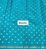 Ink blue soft silk saree blouse