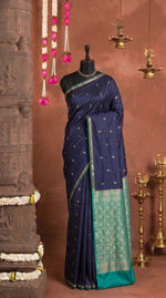 Ink blue soft silk saree 