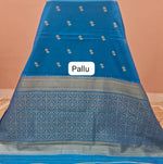 Caribbean Blue Soft Silk Saree palu