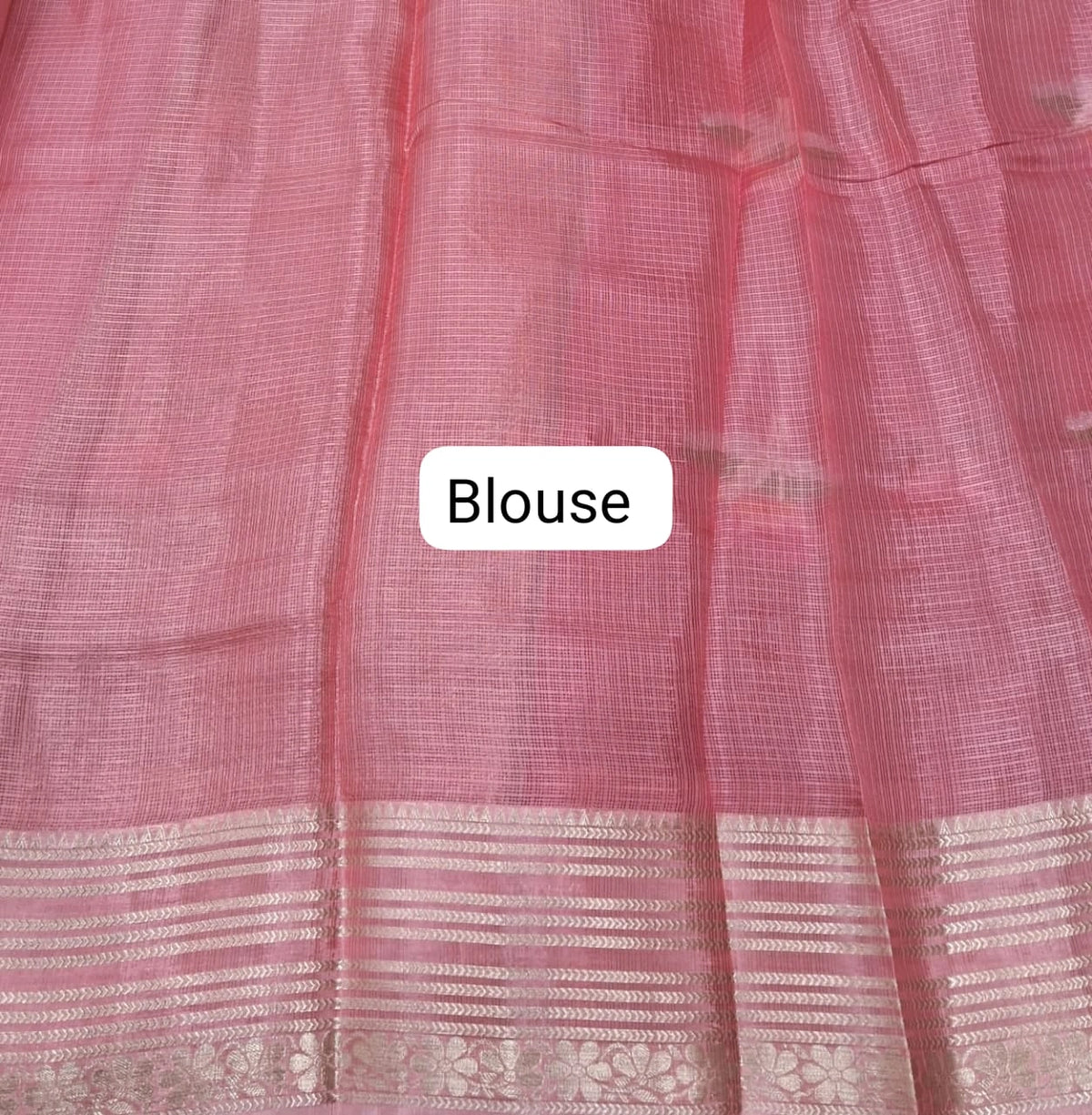 Pink pure silk Kota saree Blouse