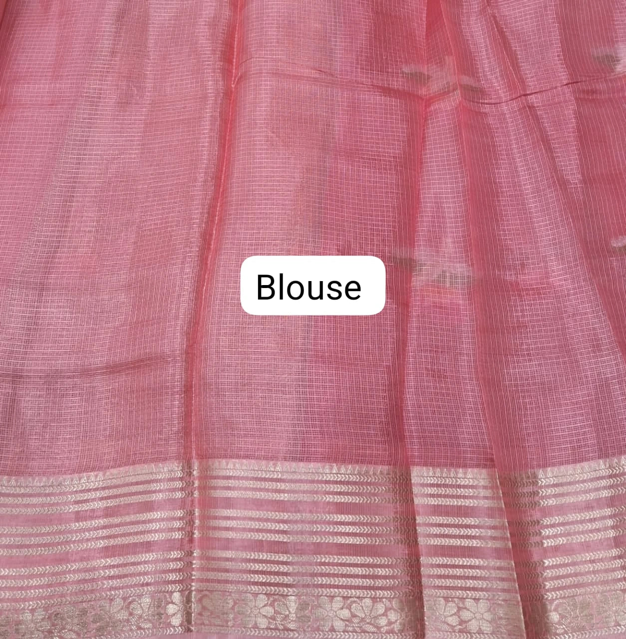 Pink pure silk Kota saree Blouse