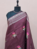 Chocolate brown pure silk Kota 1