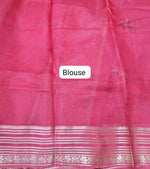 Reddish pink pure silk Kota saree Blouse