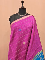 Magenta purple Khadhi semi pattu saree 1