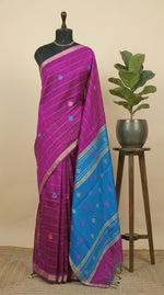 Magenta purple Khadhi semi pattu saree