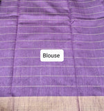 Elephant grey Khadi semi pattu saree Blouse