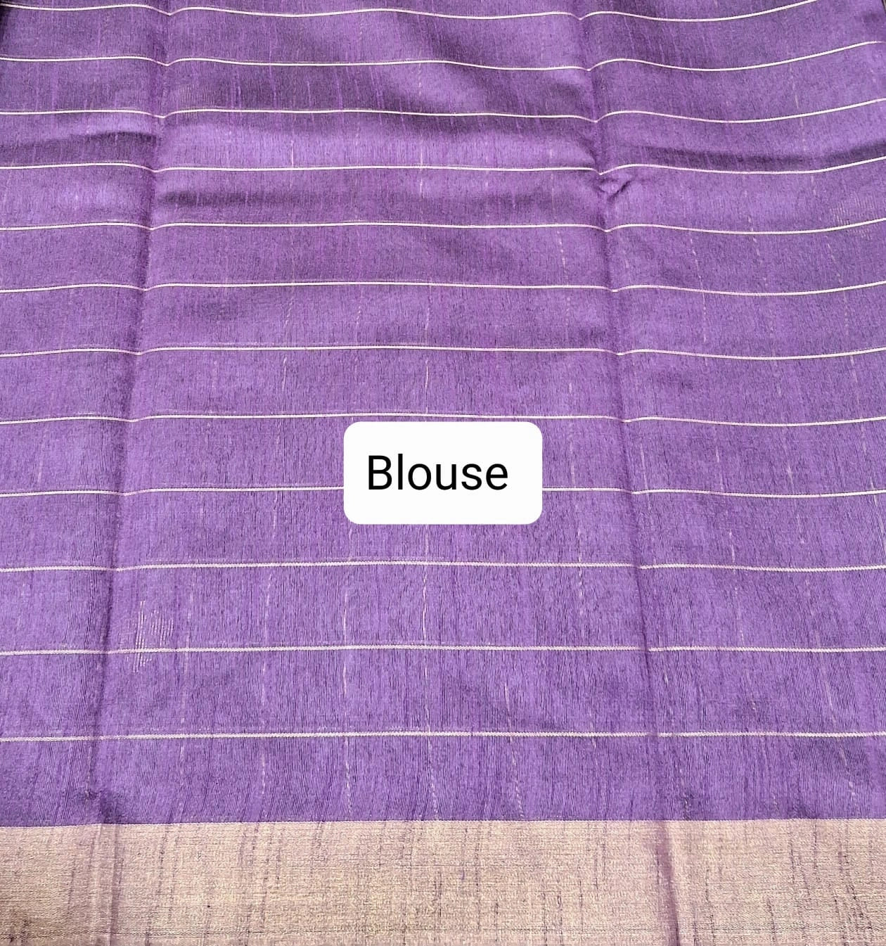 Elephant grey Khadi semi pattu saree Blouse