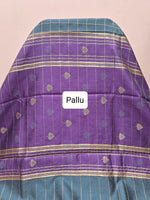 Elephant grey Khadi semi pattu saree Pallu