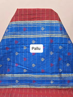 Rust red Khadi semi pattu saree Pallu