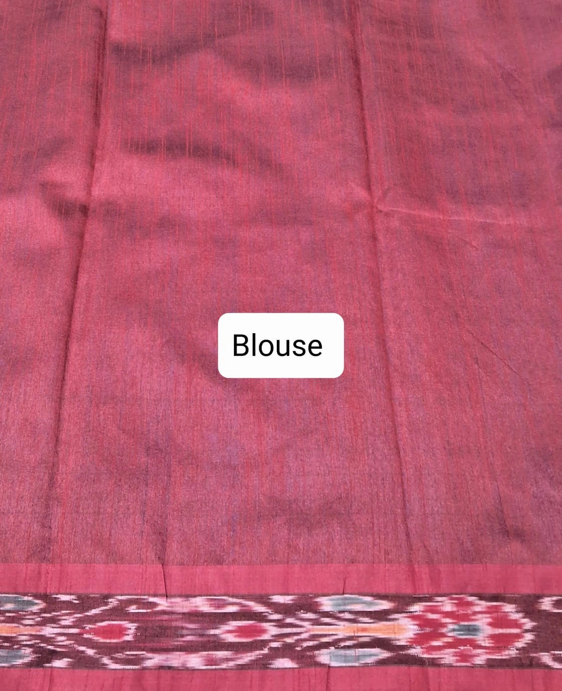 Royal blue Khadi semi pattu saree Blouse