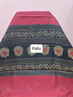 Brick red Khadi semi pattu saree Pallu