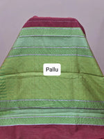 Deep maroon Khadi semi pattu saree Pallu