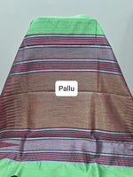 Bright green Khadi semi pattu saree Pallu