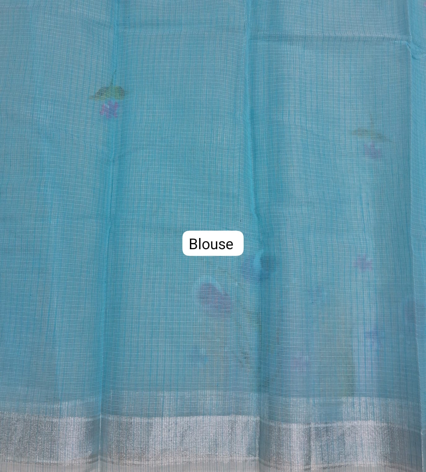 Sky Blue Silk Kota Saree Blouse